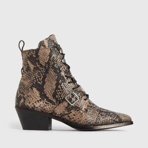 All Saints Katy Snakeskin Ankle Boots EU40